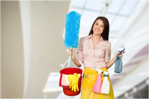 Experienced carpet cleaners assessing fabric and stain treatment options